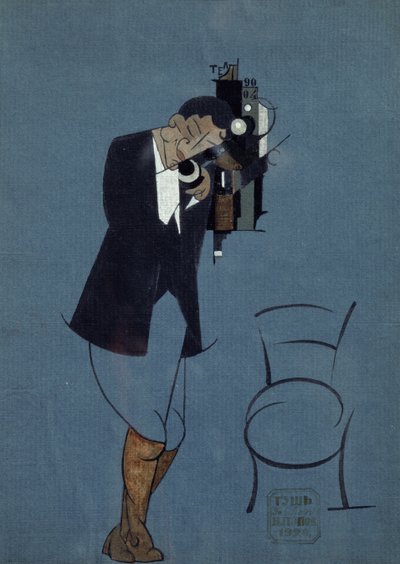 Zelfportret aan de telefoon door Nikolai Nikolaevich Popov