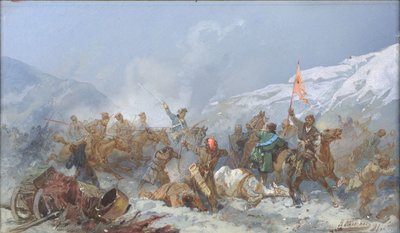 Gevecht met de Troepen van Pugachev door Nikolai Nikolayevich Karasin