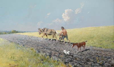 Het Veld Ploegen, 1899 door Nikolai Nikolayevich Karasin