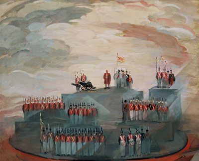Toneelontwerp voor de opera Oorlog en Vrede door S. Prokofjev, 1981 door Nikolai Nikolayevich Zolotaryev