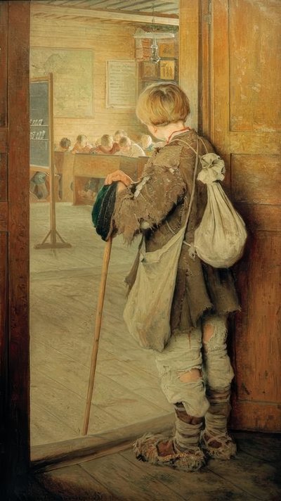 Bij de schooldeur door Nikolai P. Bogdanow Bjelski