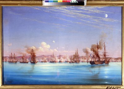 Het bombardement van Sebastopol door het Frans-Britse eskader in 1854 door Nikolai Pavlovich Krasovsky