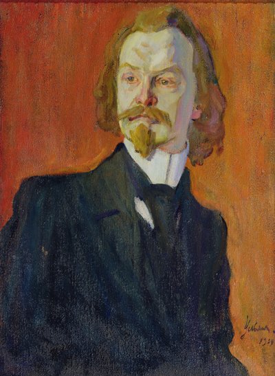 Portret van Konstantin Balmont door Nikolai Pavlovich Ulyanov