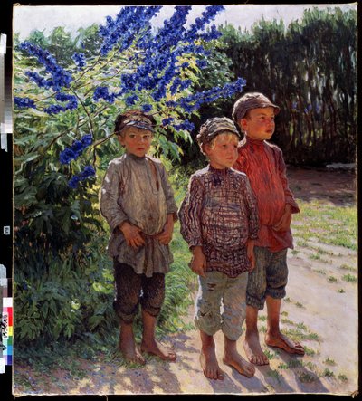 Boerenjongens. Schilderij van Nikolai Petrovich Bogdanov Belsky door Nikolai Petrovich Bogdanov Belsky
