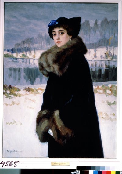 Portret van de ballerina Lyudmila Mesaksudi Barash. Schilderij van Nikolai Petrovich Bogdanov Belsky door Nikolai Petrovich Bogdanov Belsky