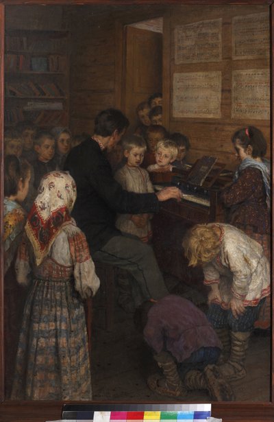 Zangles op de dorpsschool door Nikolai Petrovich Bogdanov Belsky
