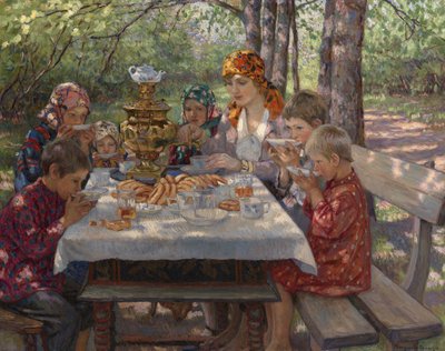 De Gasten van de Leraar door Nikolai Petrovich Bogdanov Belsky