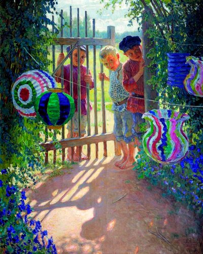 De Bezoekers, 1913 door Nikolai Petrovich Bogdanov Belsky