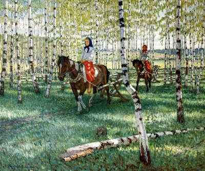Aan het werk, 1921 door Nikolai Petrovich Bogdanov Belsky