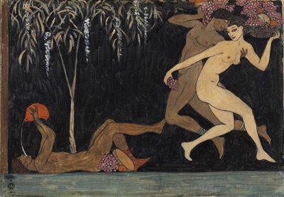 Bacchanaal scène, 1914 door Nikolai Petrovich Feofilaktov