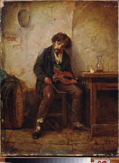 Een muzikant door Nikolai Petrovich Petrov