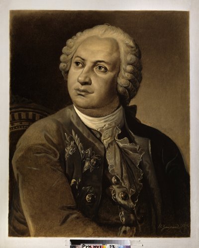Portret van Mikhail Vassilievitch Lomonossov door Nikolai Petrovich Zagorsky