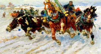 Troika, 1917 door Nikolai Samokish