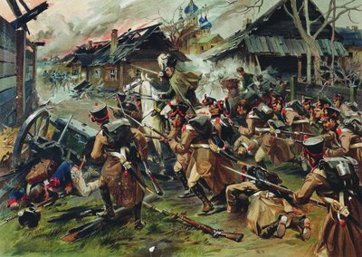 De slag bij Malojaroslavets op 24 oktober 1812, 1900-1910 door Nikolai Semyonovich Samokish