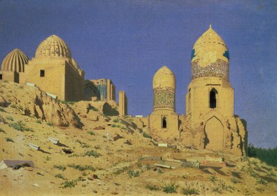 Hazreti Shakh-i-Zindeh Mausoleum in Samarkand, 1869-70 door Nikolai Stepanovich Vereshchagin