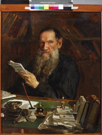Portret van de auteur graaf Lev Nikolajevitsj Tolstoj door Nikolai Vasilievich Orlow