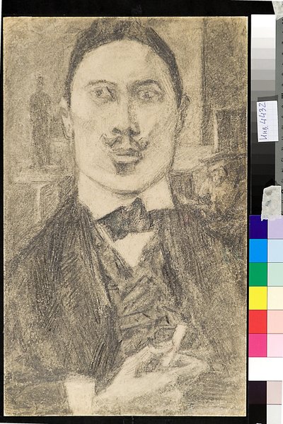 Portret van de schilder Nikolai Nikolayevich Sapunov (1880-1912) door Nikolaj Nikolaevic Sapunov