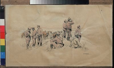 Rust van een cavalerie-eenheid. door Nikolaj Semenovic Samokis