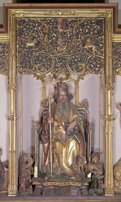 Isenheim Altaarstuk, Sint Antonius de Kluizenaar, c.1490 door Nikolaus Hagenauer