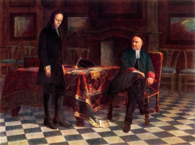 Peter I. Ondervraagt Tsarevitsj Alexei Petrovich door Nikolay Ge