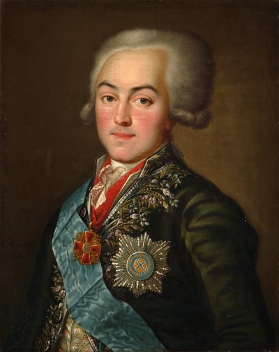 Portret van graaf Nikolai Petrovich Sheremetev 1751-1809, 1798 door Nikolay Ivanovich Argunov