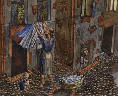 Oude binnenplaats, 1930 door Nikolay Ivanovich Evgrafov