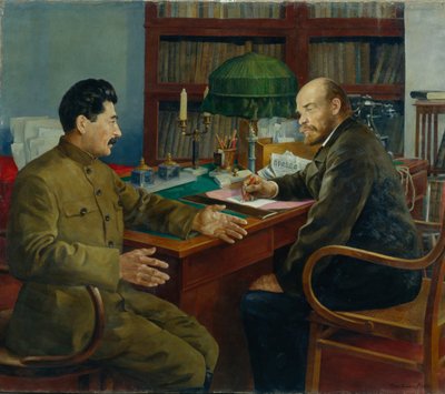 Lenin en Stalin door Nikolay Ivanovich Shestopalov