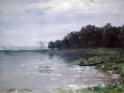 Landschap met Boot, Avond door Nikolay Nikanorovich Dubovskoy