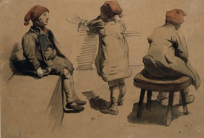 Jongens met kaboutermutsen door Nils Bergslien