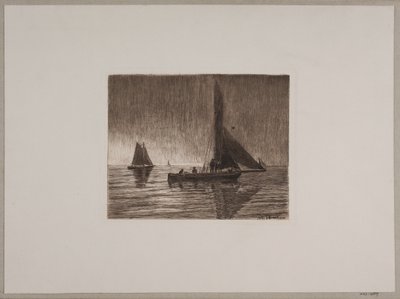 Regen op zee door Nils Severin Lynge Hansteen