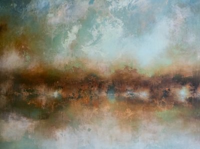 Mistig abstract landschap door Nizaket Sinanovska