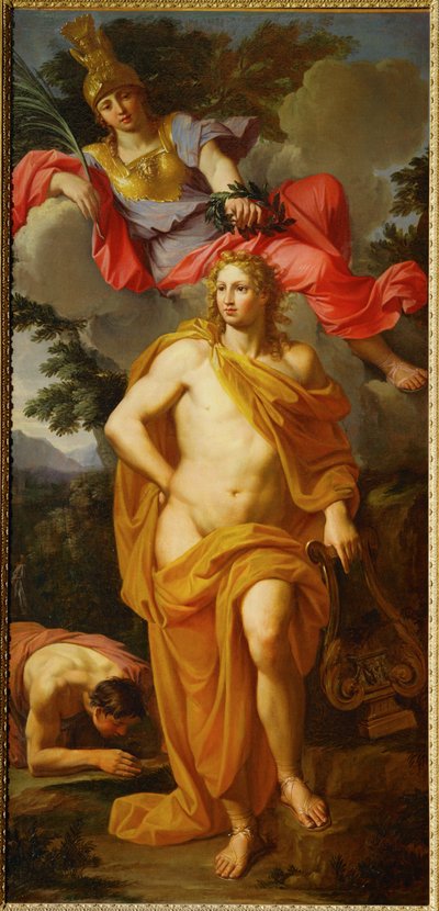 Apollo gekroond door Minerva ... door Noël Coypel