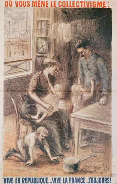 Een huis van fabrieksarbeiders, verkiezingsposter, 1909 door Noel Dorville
