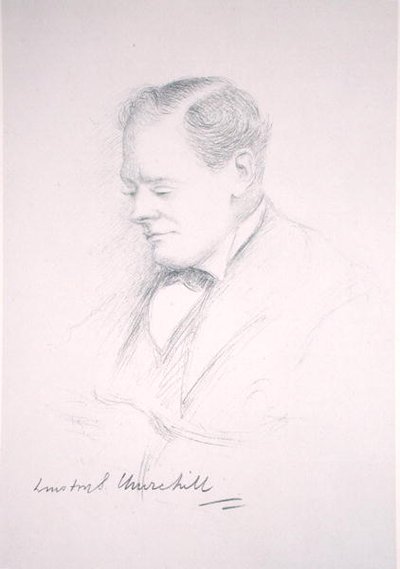 Portret van Winston Churchill door Noel Dorville