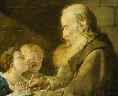 Een Schoolmeester met Zijn Leerlingen, 1801 door Noel Halle