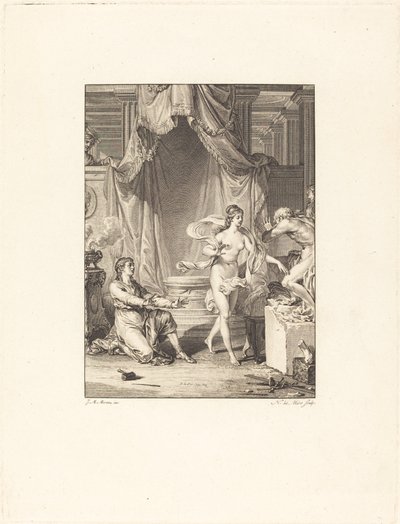 Pygmalion door Noël Le Mire after Jean Michel Moreau