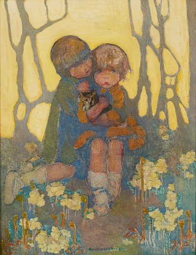 Zusters met een Katje door Norah Neilsen Gray