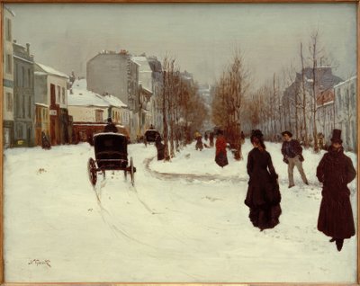 De Boulevard de Clichy onder de sneeuw door Norbert Goeneutte