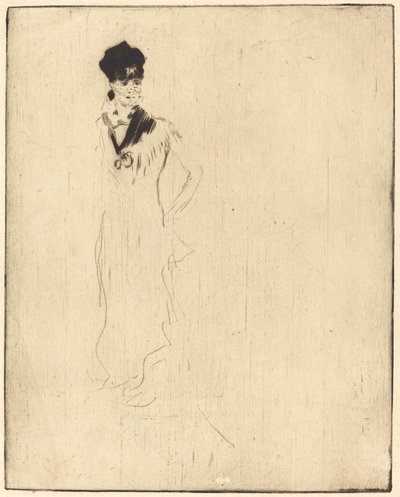 Schets van een jonge dame in violet (Esquisse de jeune femme a la violette) door Norbert Goeneutte