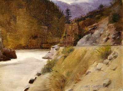 Hell Gate Canyon, Fraser River, Canada door Norman Garstin