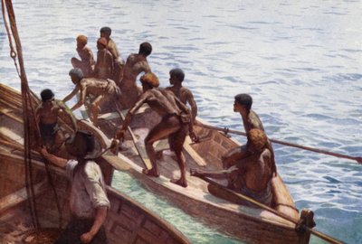Copra Jongens op weg naar de Kust, Nieuwe Hebriden door Norman Hardy