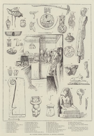 De tentoonstelling van Egyptische oudheden van Mr. Flinders Petrie door Norman Hardy