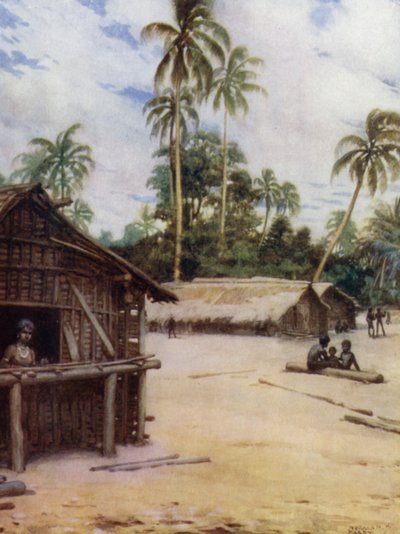 Salomonseiland Dorp, nabij Marau Sound, Nieuw Florida door Norman Hardy