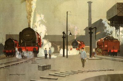 Camden Town Locomotiefloodsen, ca. 1935 door Norman Wilkinson