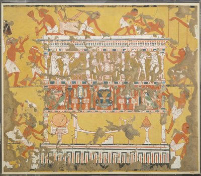 Bouwen van een katafalk, Graf van Ipuy, ca. 1279-1213 v.Chr. door Norman de Garis Davies