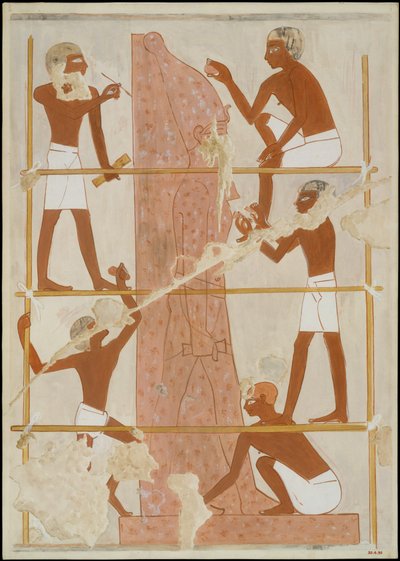 Beeldhouwers aan het werk, Graf van Rekhmire door Norman de Garis Davies