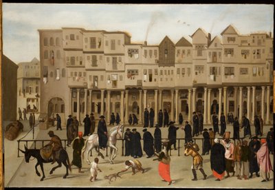 Stadstafereel in Lissabon door Northern European School