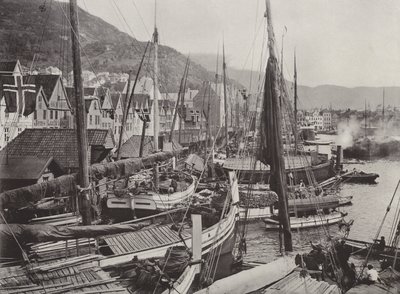 Uitzicht op de haven van Bergen door Norwegian Photographer