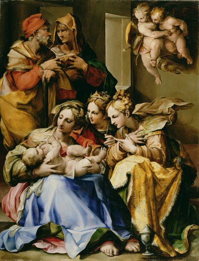 Heilige Familie met de heiligen Anna, Catharina van Alexandrië en Maria Magdalena, ca. 1560-9 door Nosadella