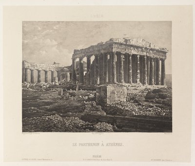 Griekenland. Het Parthenon in Athene door Nöel Marie Paymal Lerebours
